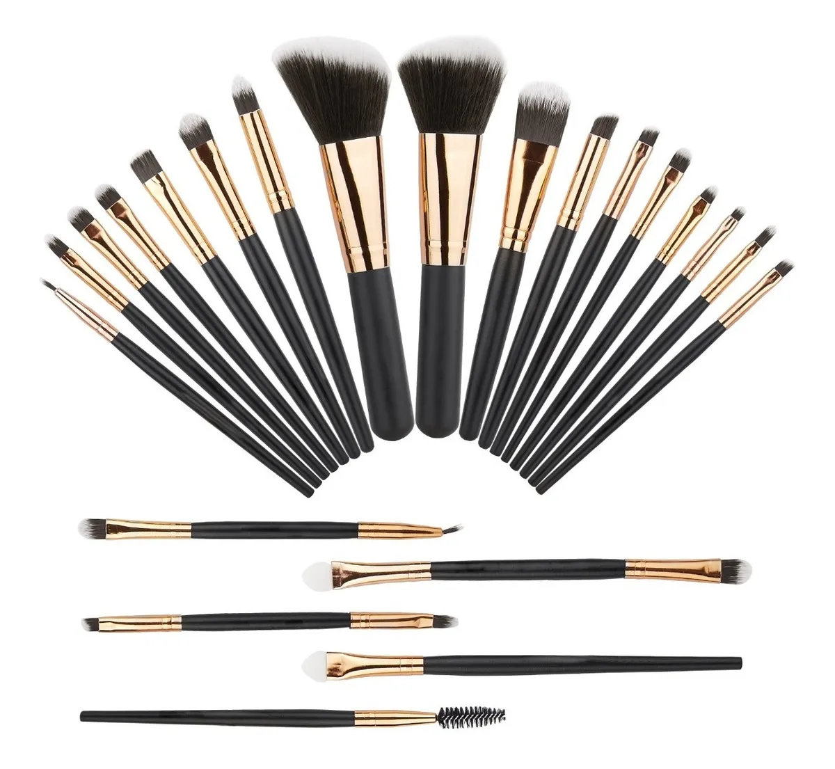 Set de 22 Brochas Profesionales para Maquillaje Malubero color Negro