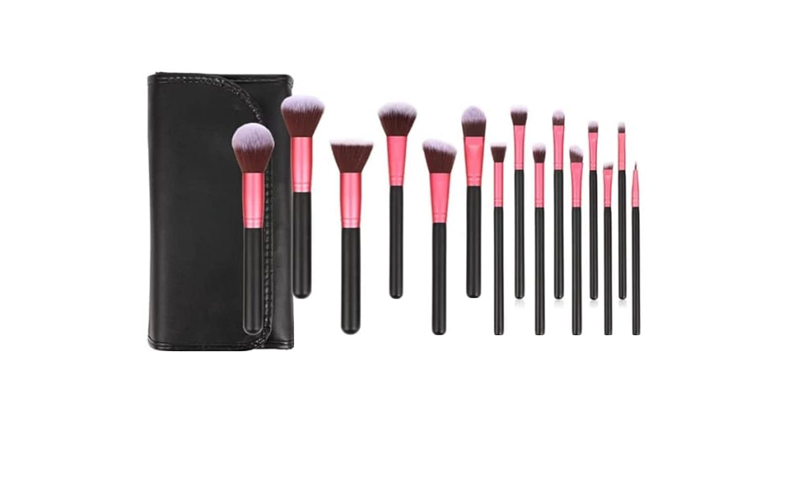 Foto 2 pulgar | Set de 15 Brochas de Maquillaje Profesional  Malubero Negro con Rosa