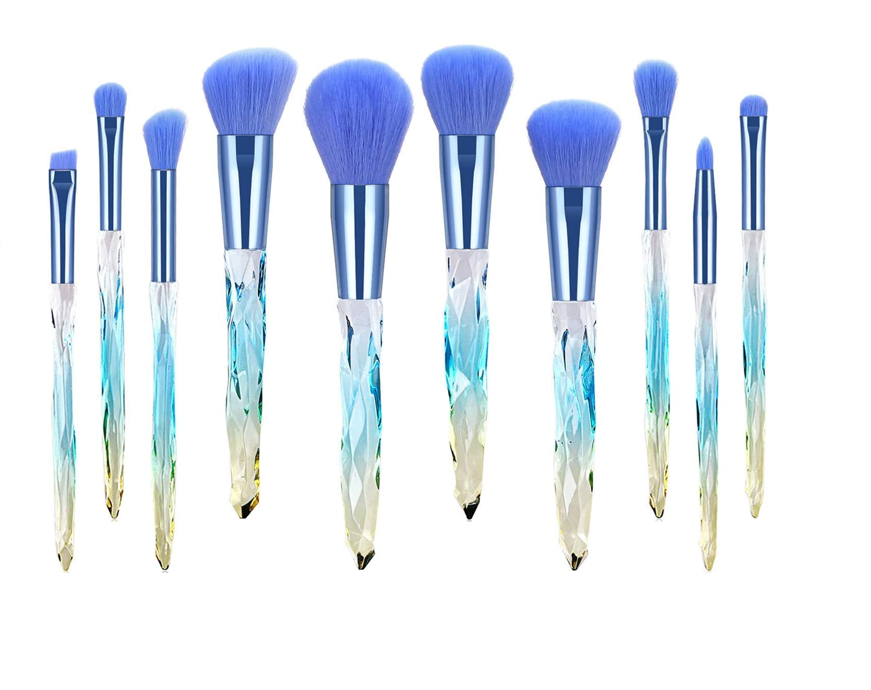 Kit de 10 Brochas de Mango Malubero Cristal Azul