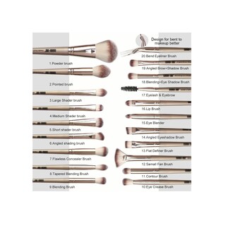 Foto 2 | Brochas Para Maquillaje Profesional Maange 20pz Cafe
