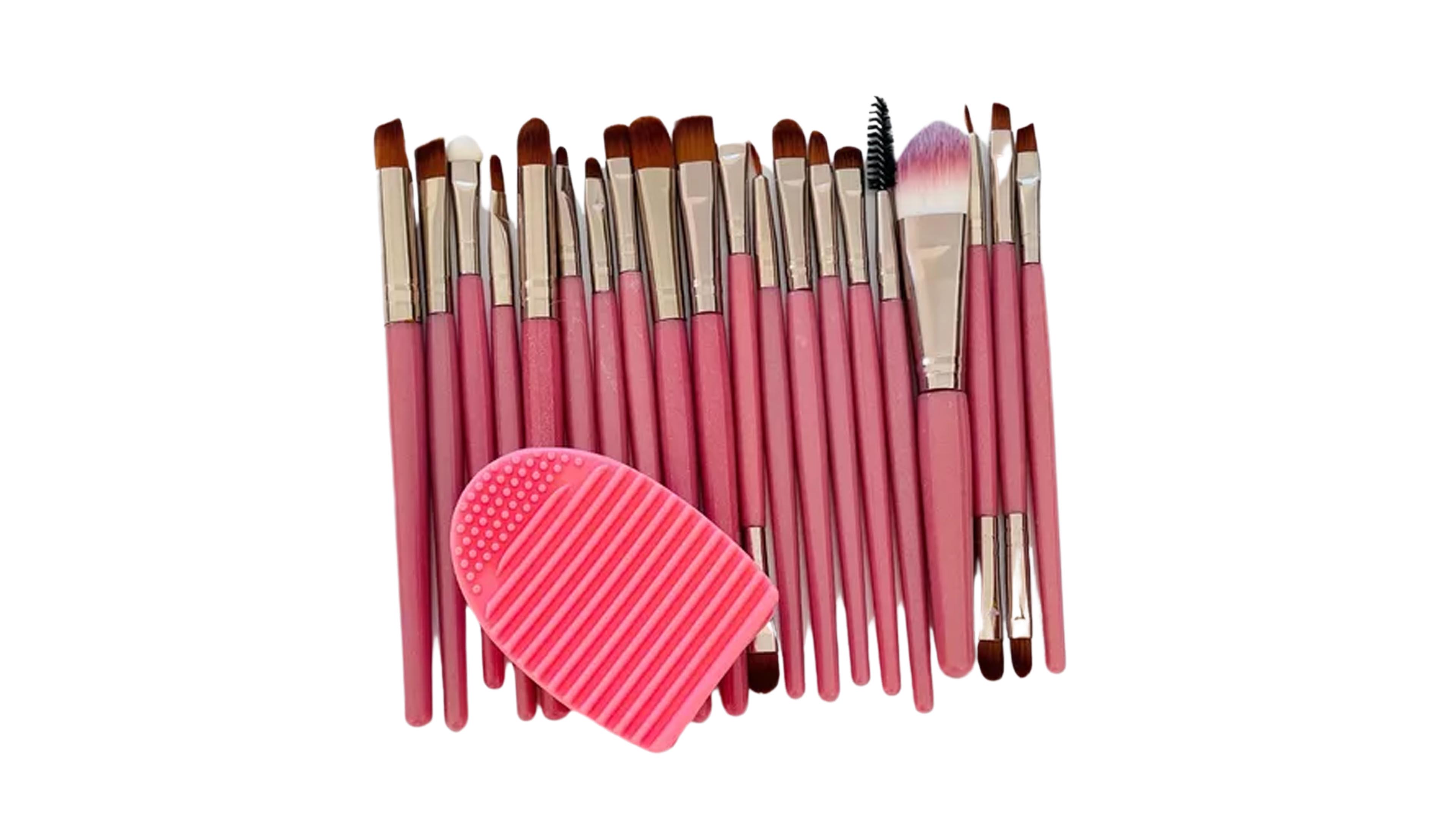 Set de Brochas de Maquillaje Compraymas color Rosa 20 PZAS Incluye 1 Limpia Brochas