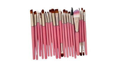 Foto 7 | Set de Brochas de Maquillaje Compraymas color Rosa 20 PZAS Incluye 1 Limpia Brochas
