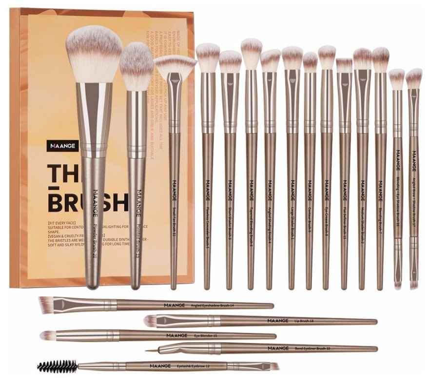 Foto 2 pulgar | Kit de Brochas Funbu color Marrón 20 PZAS para Maquillaje Profesional