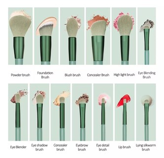 Foto 2 | Brochas de Maquillaje Profesional Maange Verde 13 Piezas