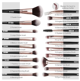 Foto 2 | Brochas de Maquillaje Profesional Funbu color Negro 20 Piezas