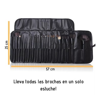 Foto 2 | Kit de Brochas de Maquillaje Profesional BELUG 24 Piezas Negras