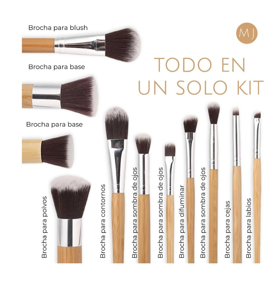 Foto 4 pulgar | Brochas de Maquillaje Funbu Bambú Ecológicas 11 Pcs