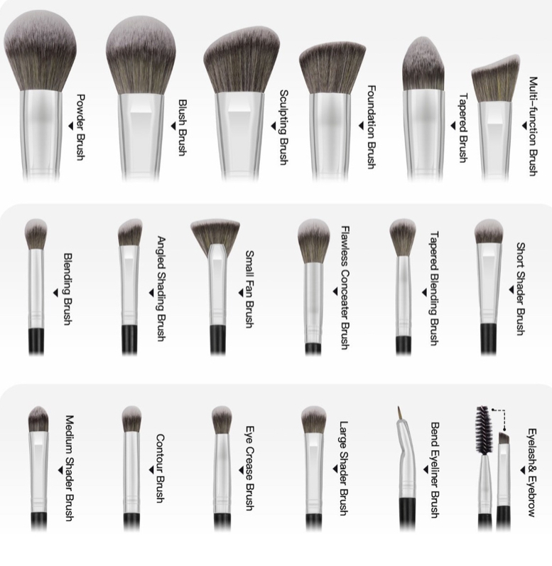 Foto 3 pulgar | Brochas de Maquillaje con Estuche Maange Negro 18 Piezas
