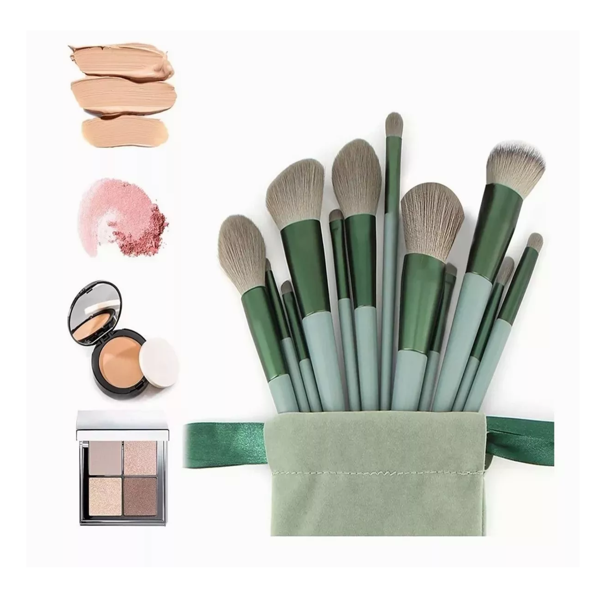 Foto 4 | Set de Brochas de Maquillaje Belug 13 Piezas Verdes