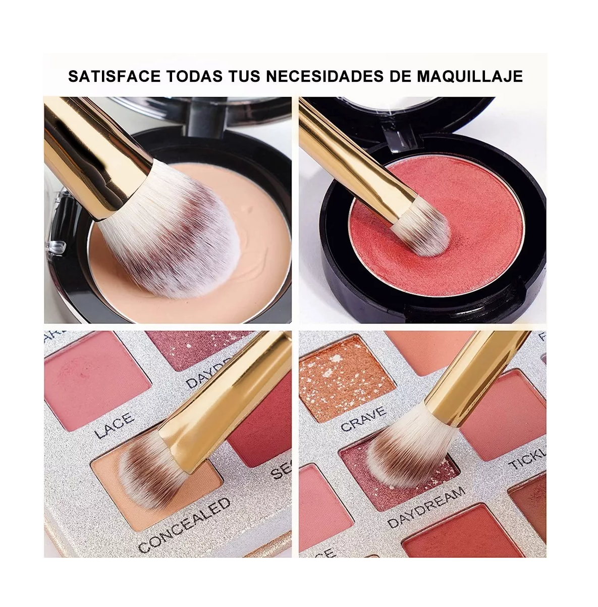 Foto 3 | Juego de 24 Brochas Pincel de Maquillaje Profesional + Bolsa color Blanquecino