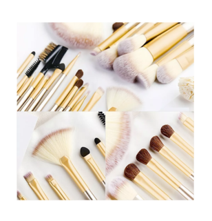 Foto 5 | Juego de 24 Brochas Pincel de Maquillaje Profesional + Bolsa color Blanquecino