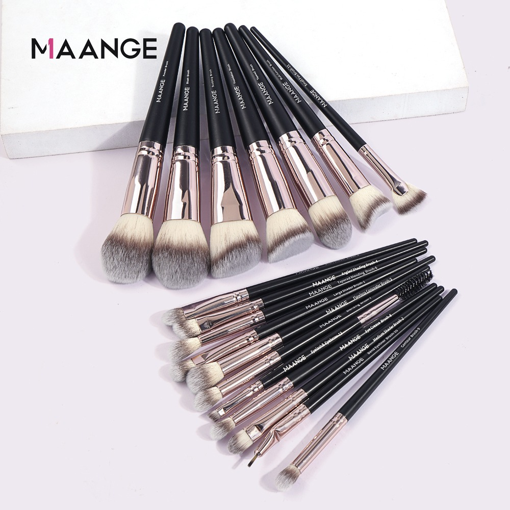 Foto 3 | Brochas de Maquillaje Maange 18 Piezas Negras