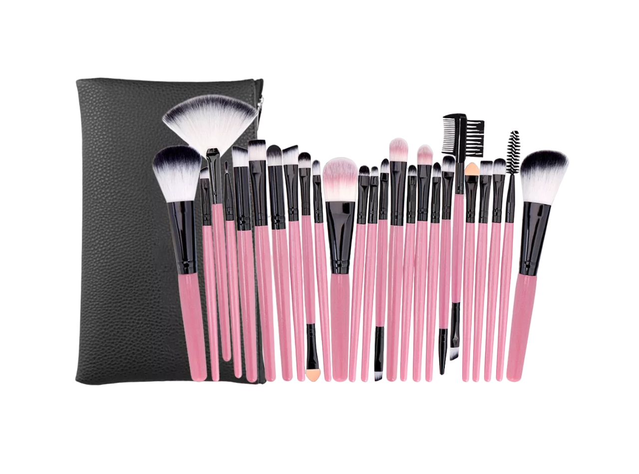 Kit de Brochas de Maquillaje Profesional Lab.G Rosa 25 Piezas