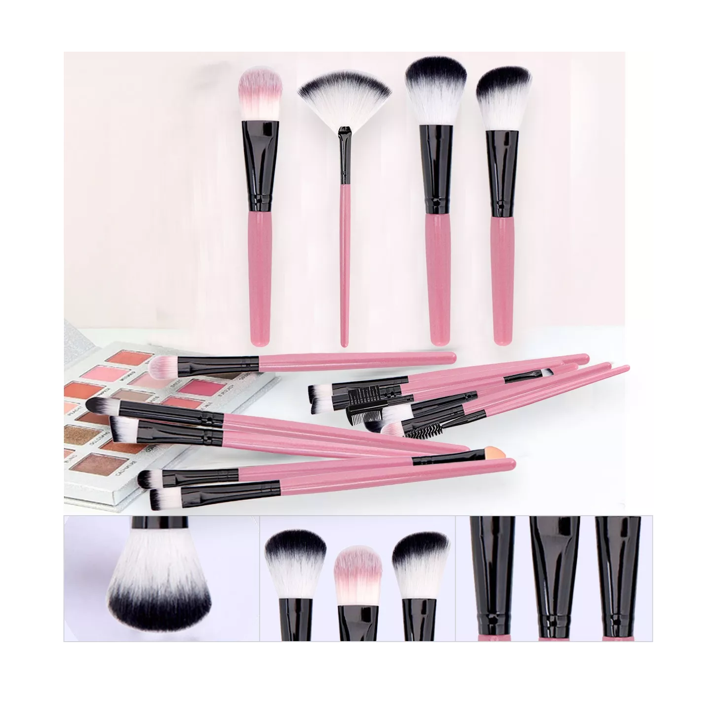 Foto 5 | Kit de Brochas de Maquillaje Profesional Lab.G Rosa 25 Piezas