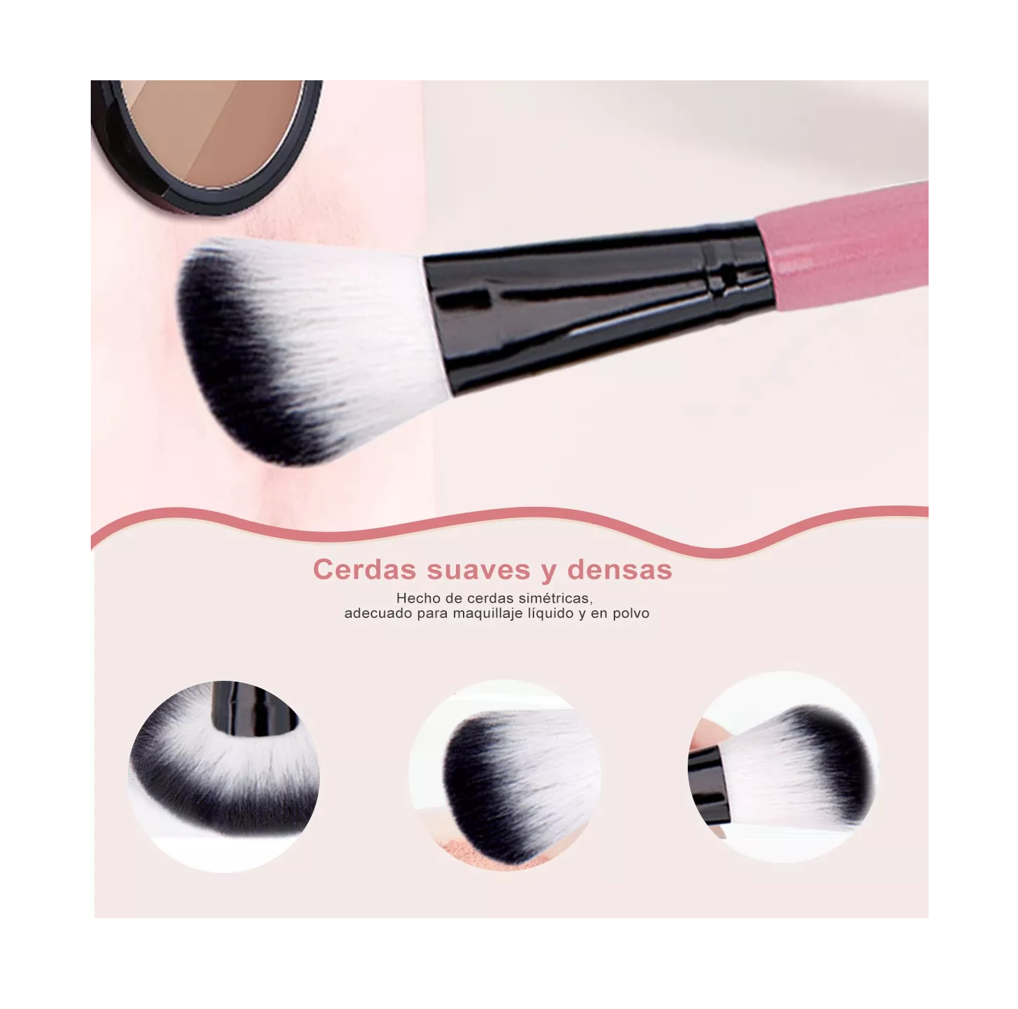 Foto 4 pulgar | Kit de Brochas para Maquillaje Profesional 25 Piezas Rosa