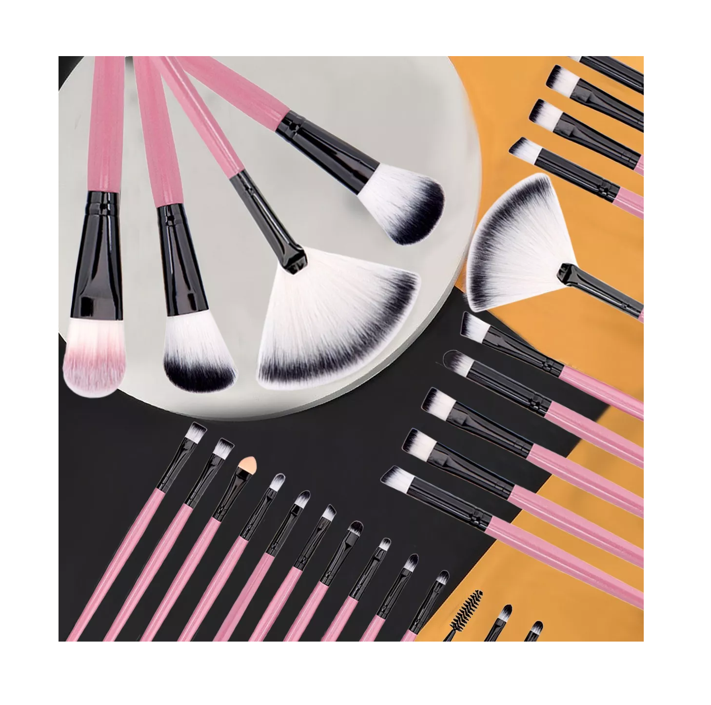 Foto 7 pulgar | Kit de Brochas para Maquillaje Profesional 25 Piezas Rosa