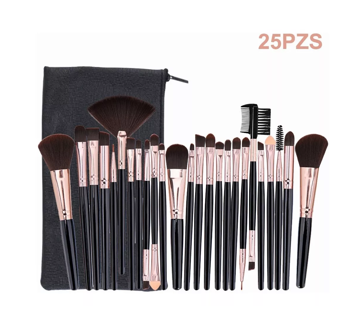 Foto 6 pulgar | Kit De Brochas de Maquillaje Profesional 25 Piezas Negro