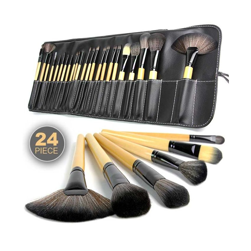 Foto 2 pulgar | Venta Internacional-Set De Brochas De Maquillaje De 24 Piezas De Pelo De Cabra Multicolor