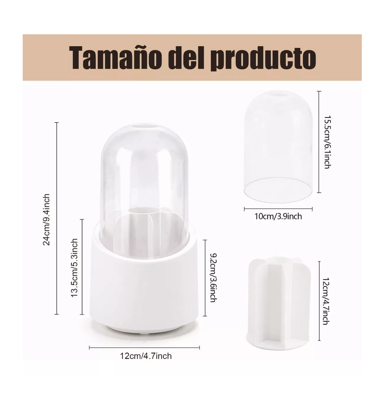 Foto 4 pulgar | Organizador De Brochas De Maquillaje Almacenamiento, Blanco