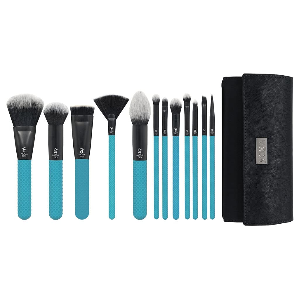Set De Brochas De Maquillaje Moda Pro Full Face 13 Piezas Con Bolsa De Viaje - Venta Internacional. $1,325