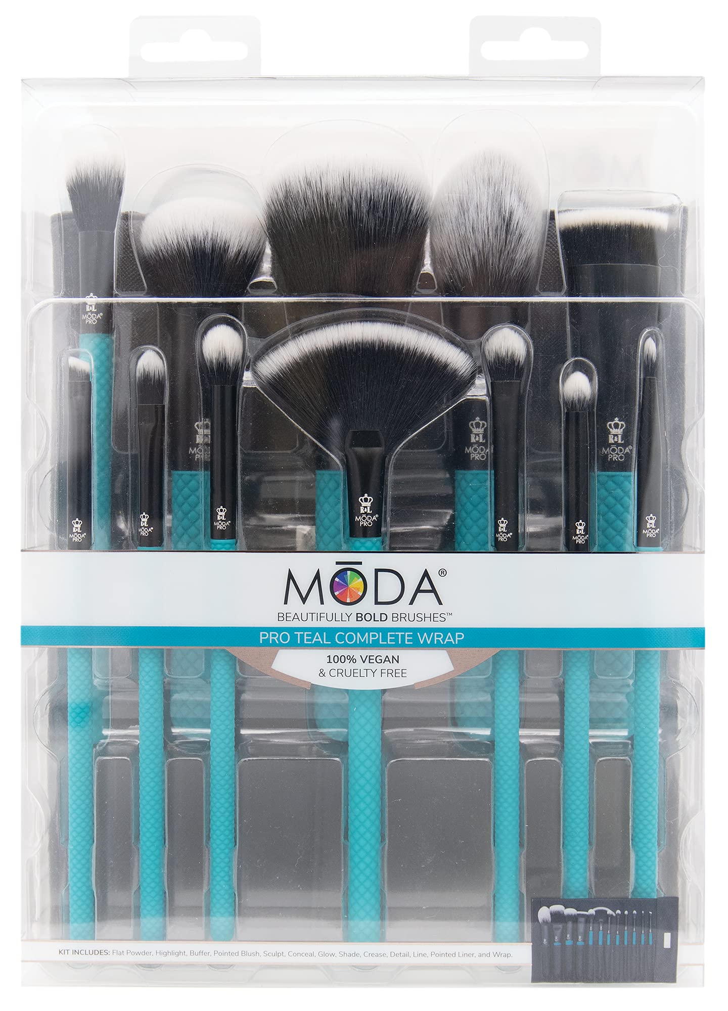 Foto 4 | Set De Brochas De Maquillaje Moda Pro Full Face 13 Piezas Con Bolsa De Viaje - Venta Internacional.