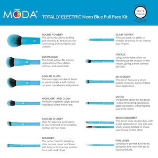 Foto 3 | Set De Brochas De Maquillaje Moda Totally Electric De 13 Piezas Con Funda Con Cierre - Venta Internacional.