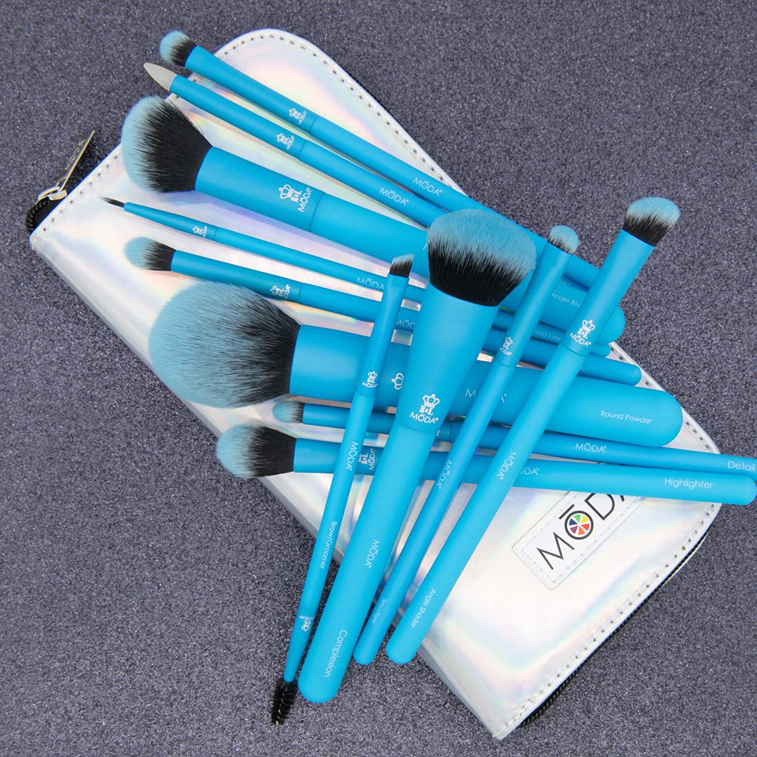 Foto 6 | Set De Brochas De Maquillaje Moda Totally Electric De 13 Piezas Con Funda Con Cierre - Venta Internacional.