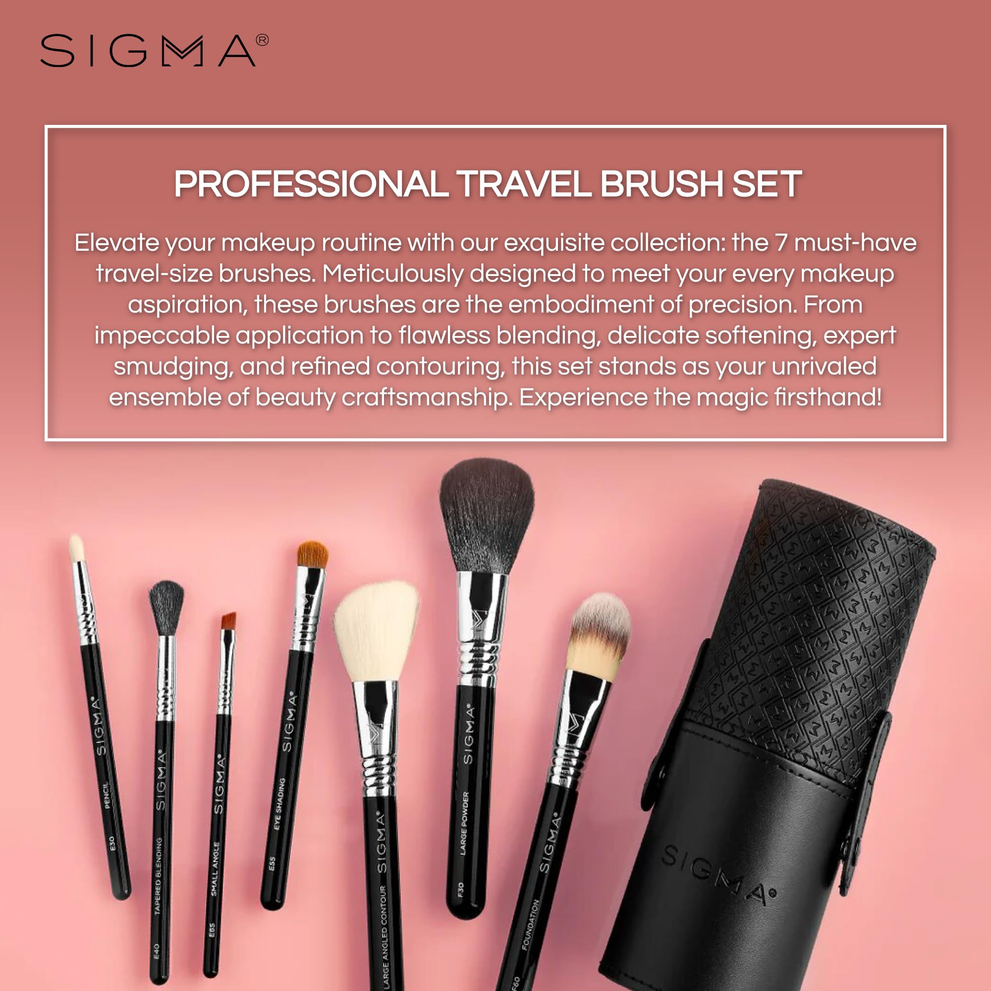 Foto 3 pulgar | Set De Brochas De Maquillaje Sigma Beauty Travel Con 7 Brochas Y Taza - Venta Internacional.