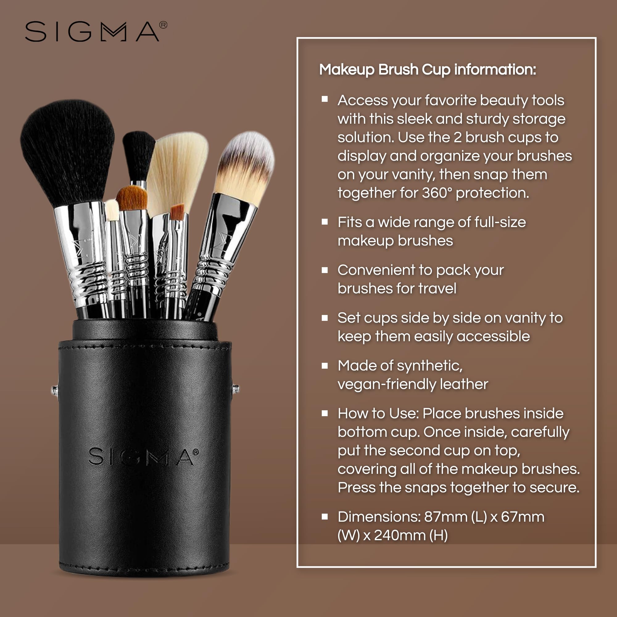 Foto 5 | Set De Brochas De Maquillaje Sigma Beauty Travel Con 7 Brochas Y Taza - Venta Internacional.