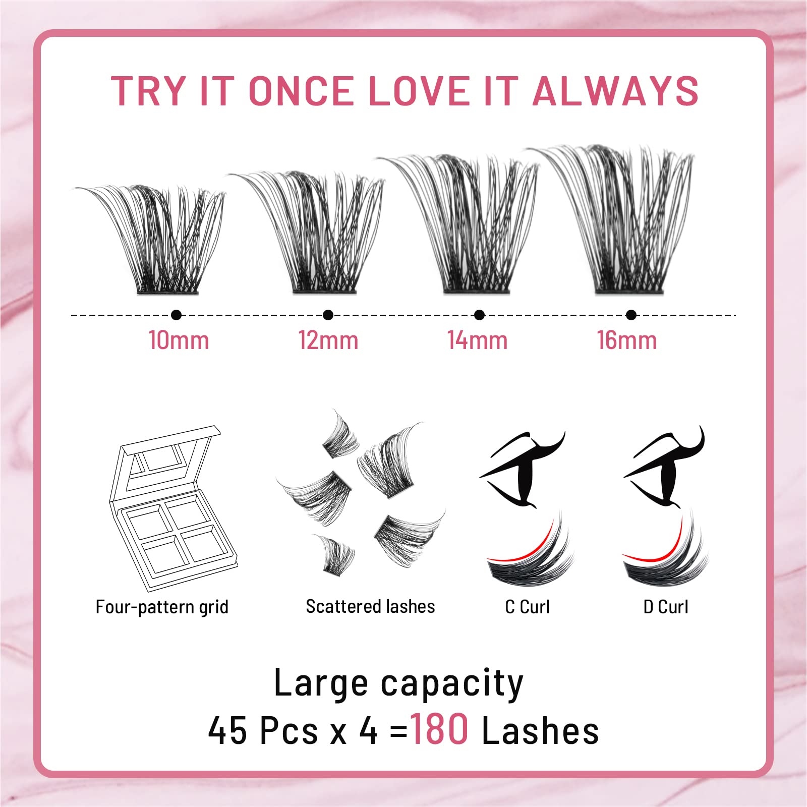 Foto 4 pulgar | Eyelash Clusters Pro Lashbeauty Tender D-10-16mix 180 Unidades - Venta Internacional.