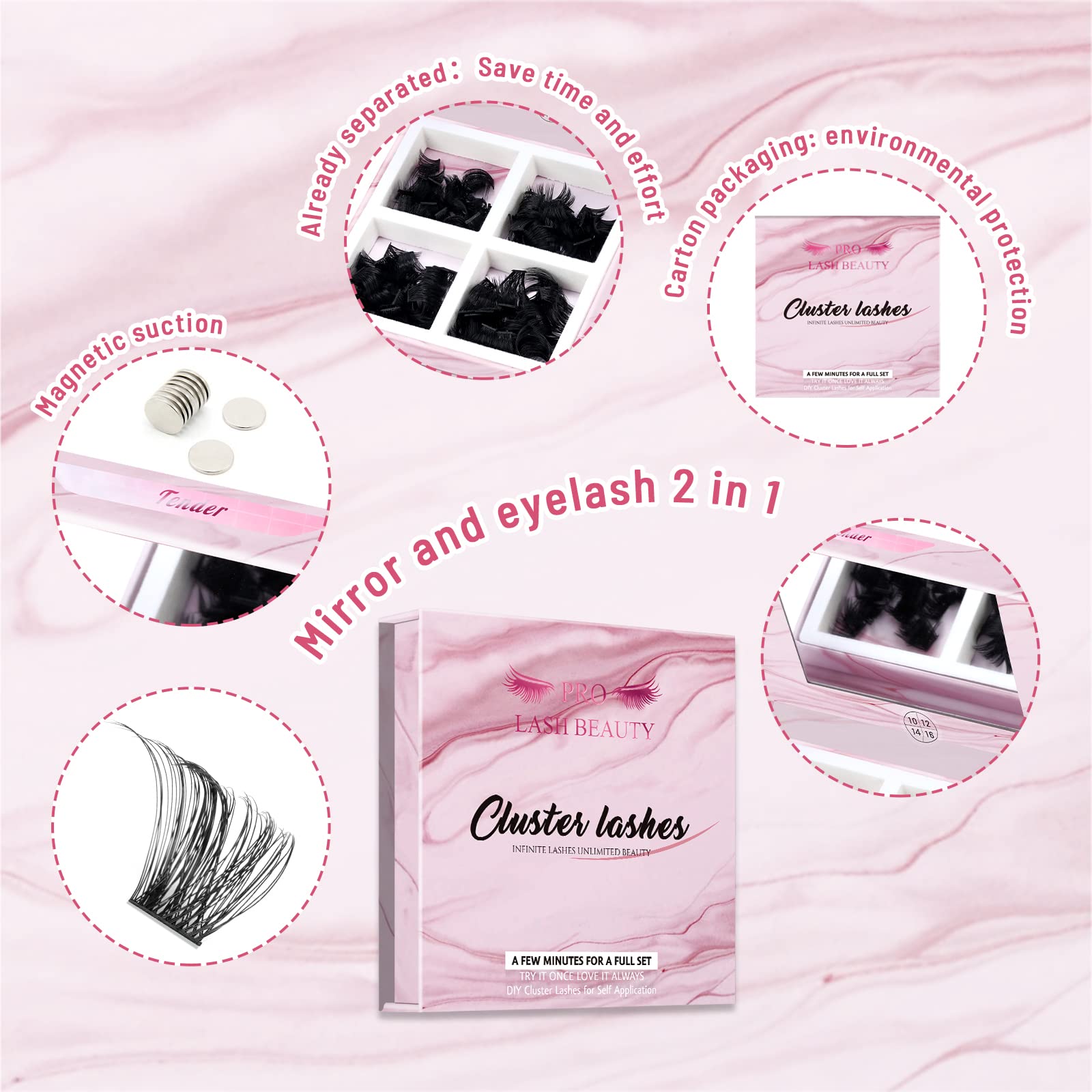 Foto 5 pulgar | Eyelash Clusters Pro Lashbeauty Tender D-10-16mix 180 Unidades - Venta Internacional.