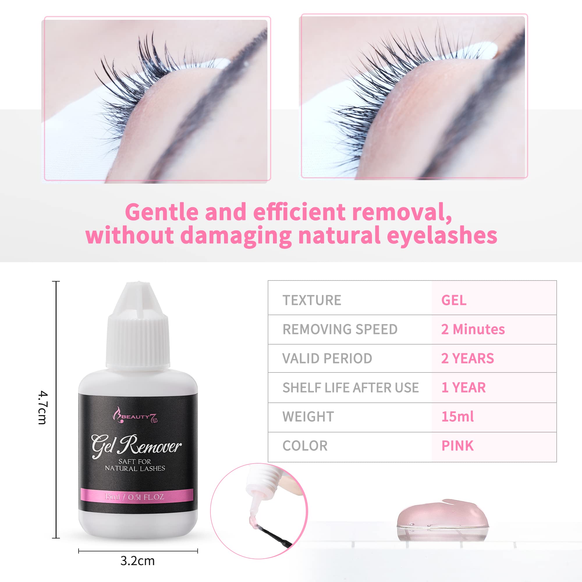 Foto 4 pulgar | Removedor De Pestañas En Gel Beauty7, Removedor De Pestañas, 15 Ml - Venta Internacional.