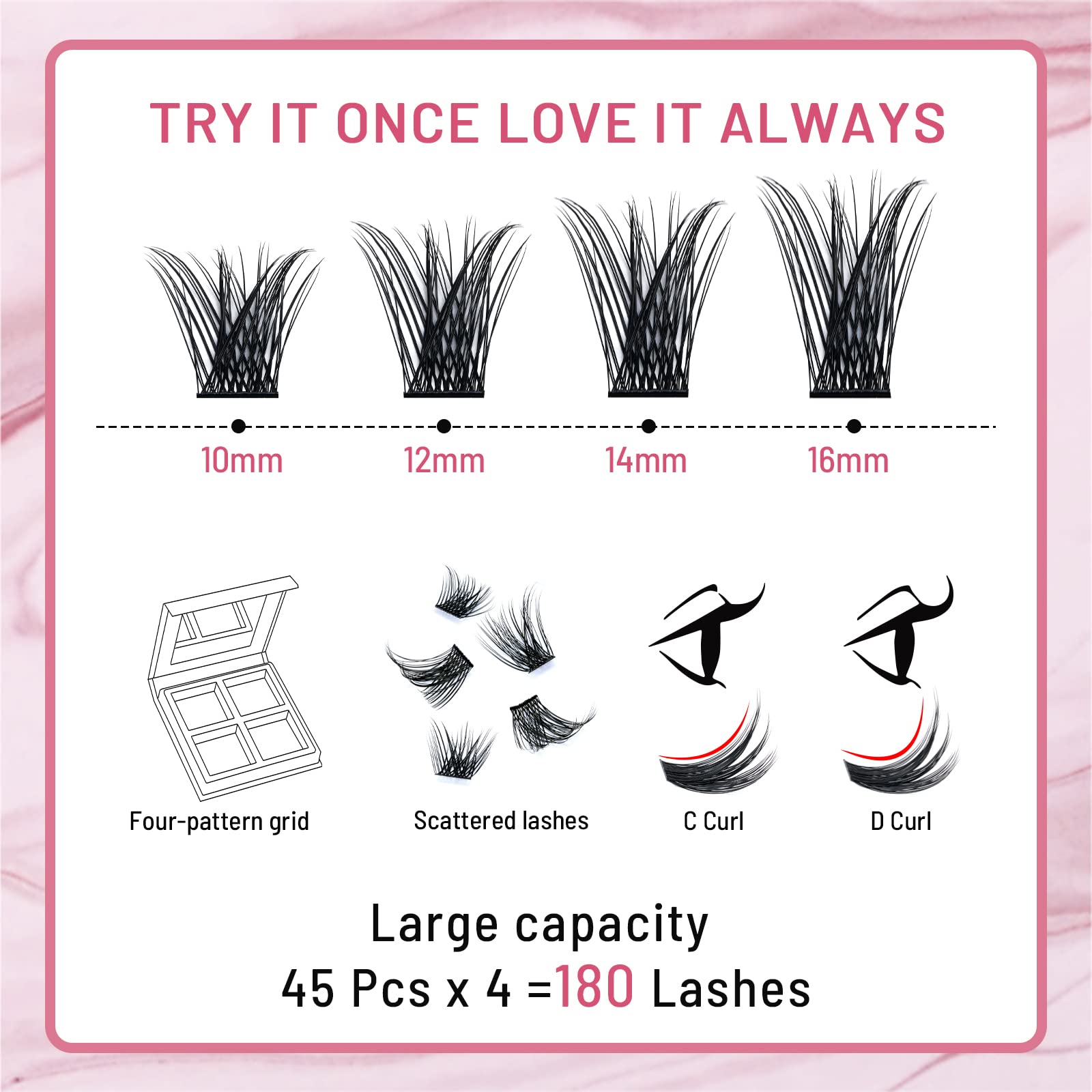 Foto 4 pulgar | Extensión De Pestañas Cluster Lashes Pro Lashbeauty 180 Unidades - Venta Internacional.