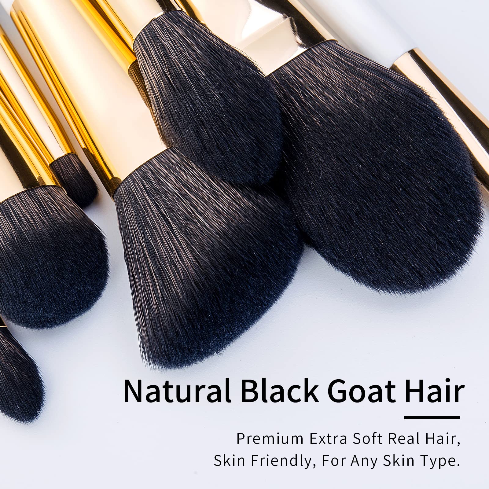 Foto 4 pulgar | Set De Brochas De Maquillaje Enzo Ken De Pelo De Cabra Negro Natural Con Funda - Venta Internacional.