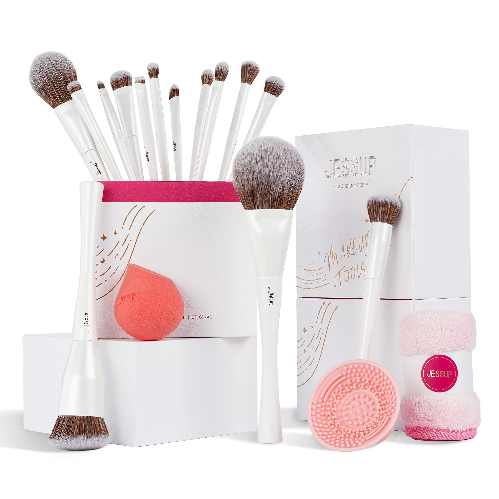 Set De Brochas De Maquillaje Jessup T333, 14 Unidades, Con Esponja Y Limpiador - Venta Internacional. $1,497