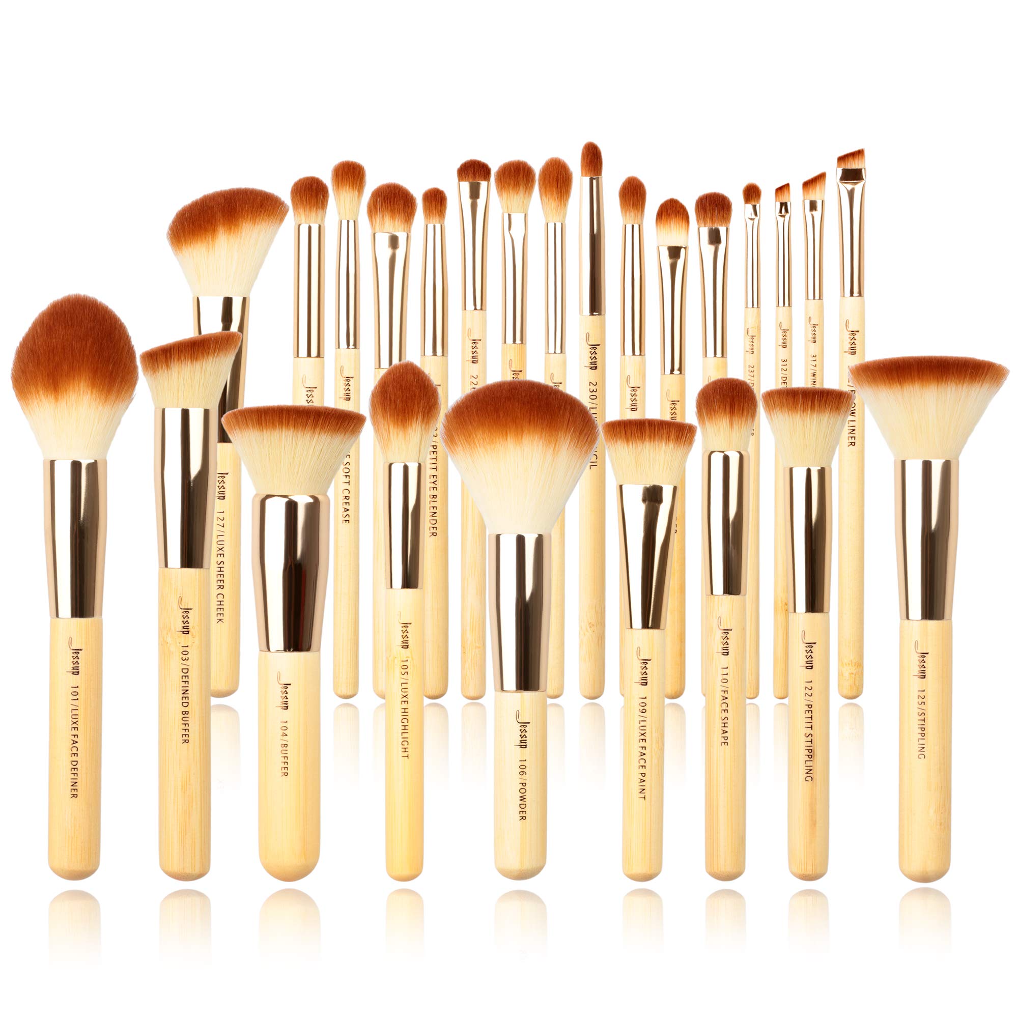 Set De Brochas De Maquillaje Jessup Professional Bamboo 25 Piezas T135 - Venta Internacional.