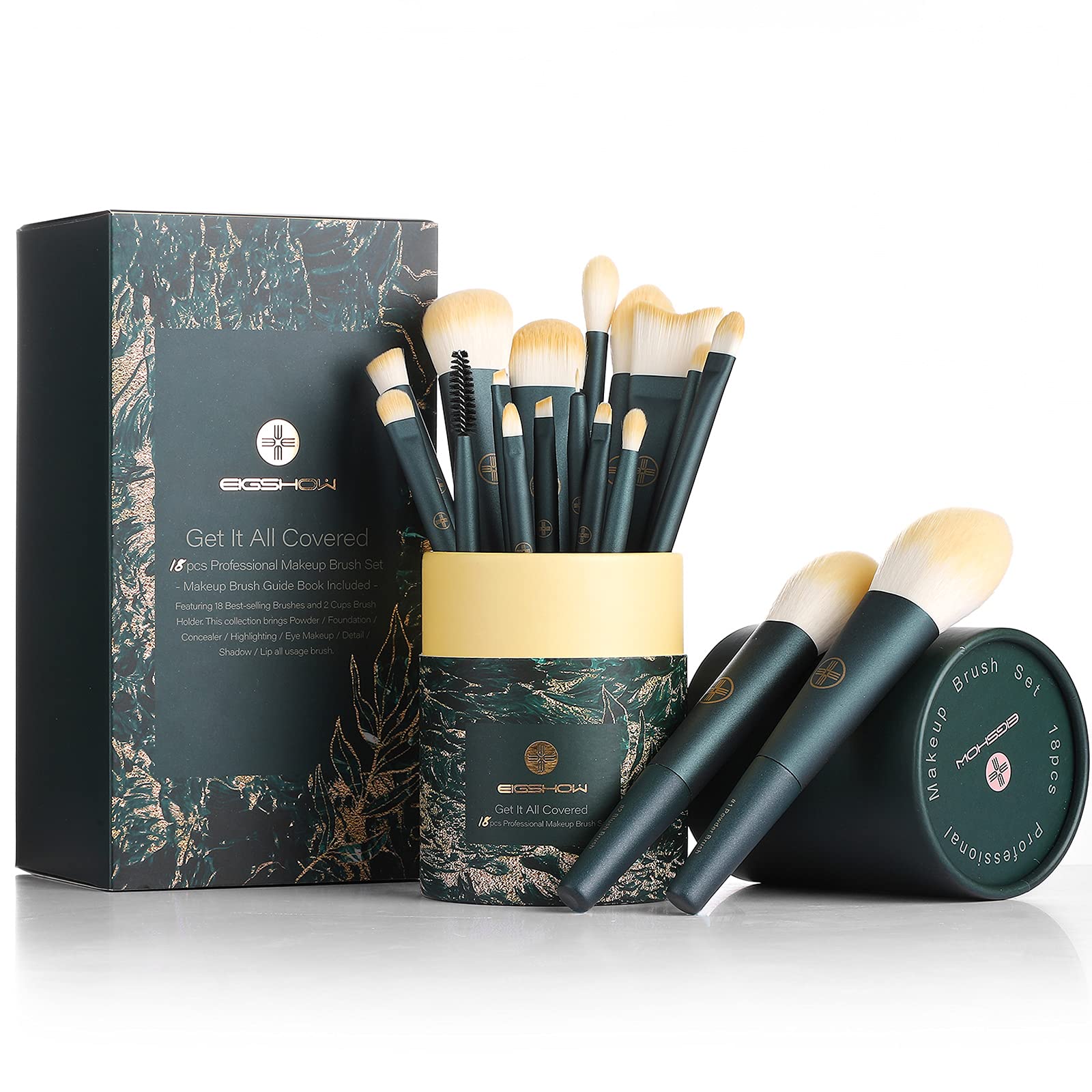 Juego De Brochas De Maquillaje Eigshow Profesionales Con Soporte, 18 Piezas - Venta Internacional. $1,243