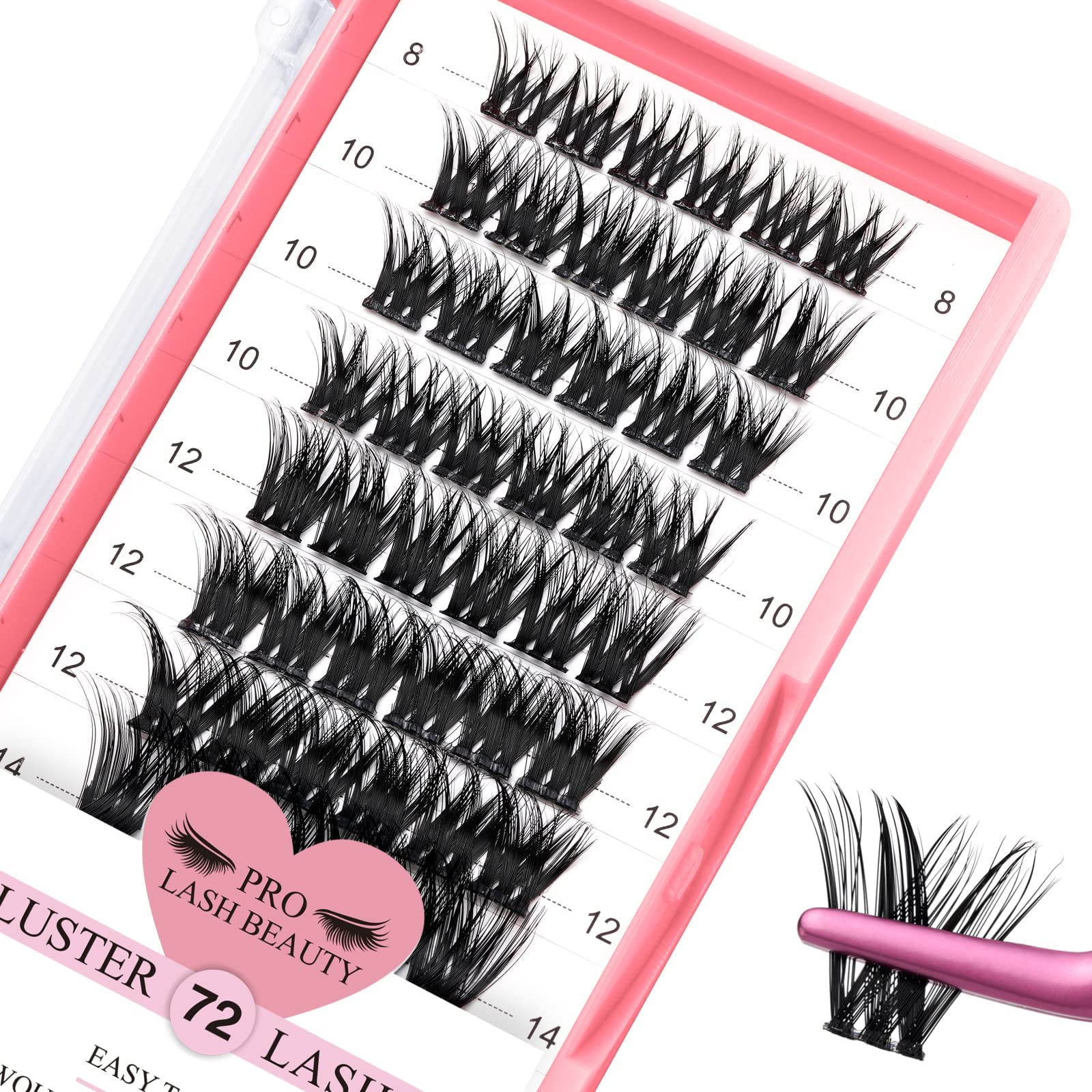 Foto 2 pulgar | Extensión de Pestañas Cluster Lashes Pro Lashbeauty 72 Unidades C-8-16mix - Venta Internacional