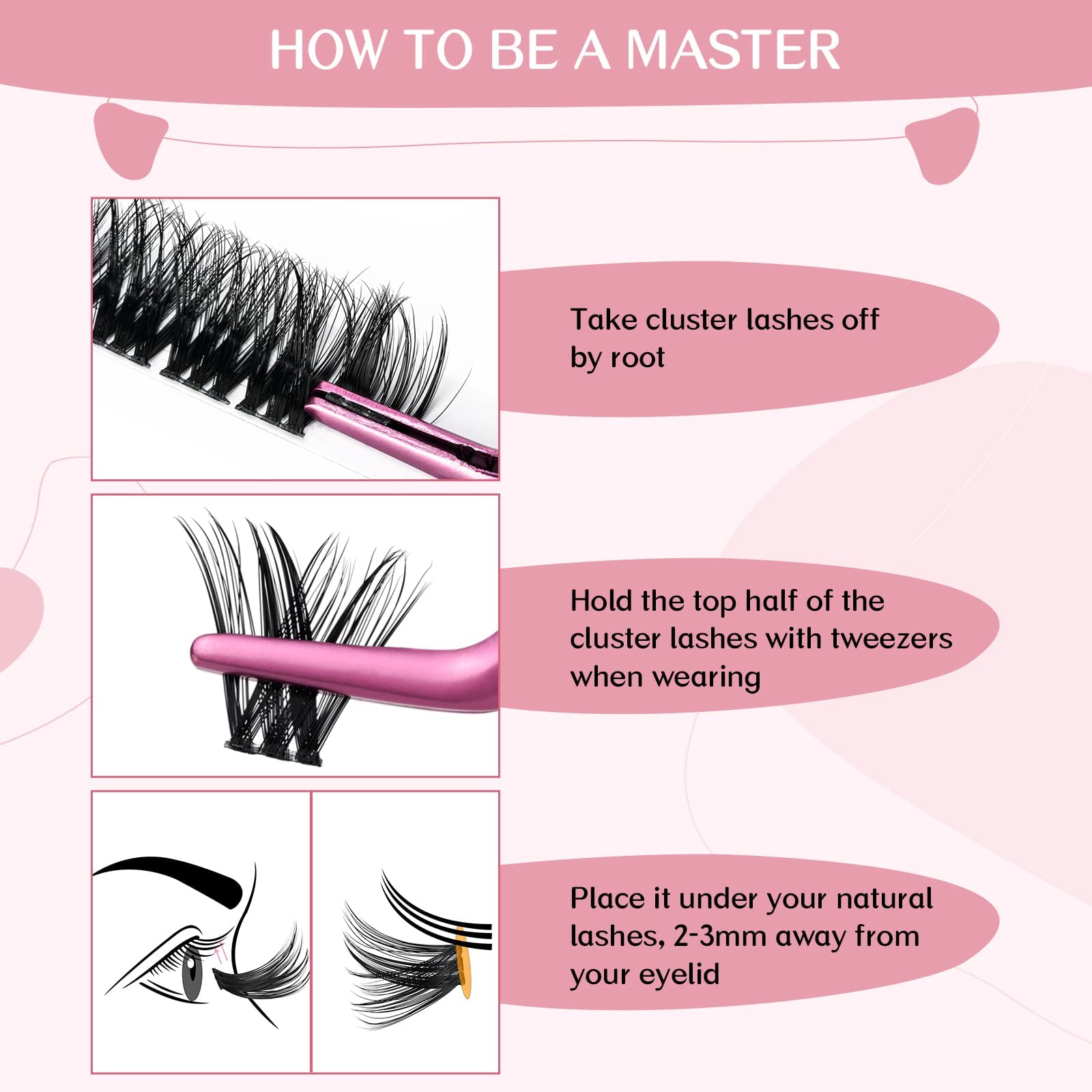 Foto 5 | Extensión de Pestañas Cluster Lashes Pro Lashbeauty 72 Unidades C-8-16mix - Venta Internacional