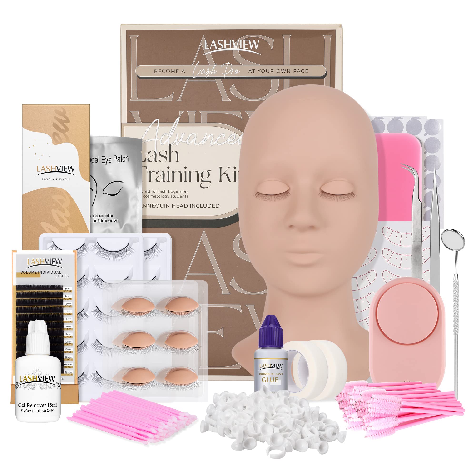 Kit de Extensiones de Pestañas Lashview 338 Piezas con Maniquí - Venta Internacional $1,422