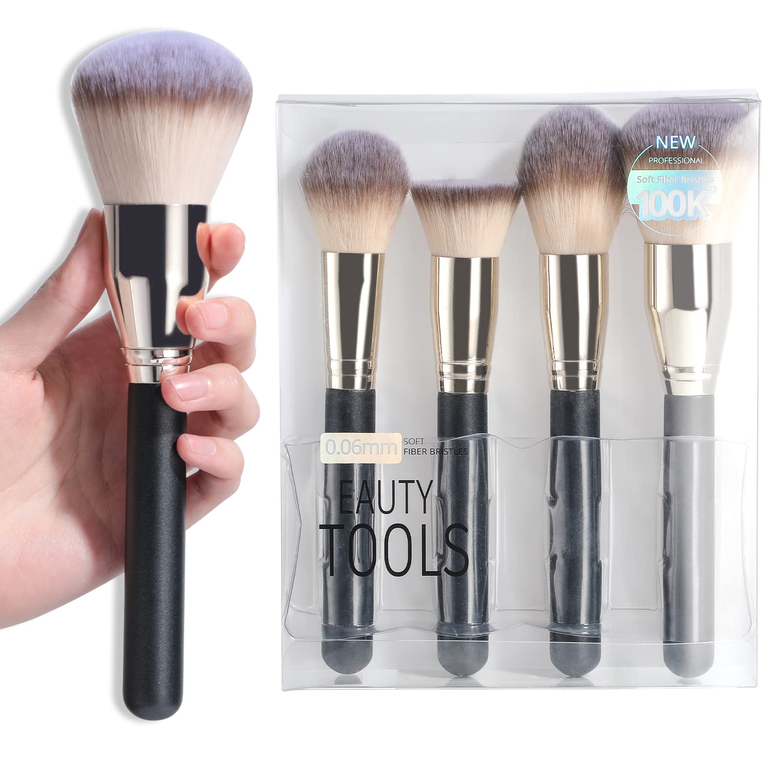 Set De Brochas De Maquillaje Bs-mall Premium Foundation, 4 Piezas - Venta Internacional.