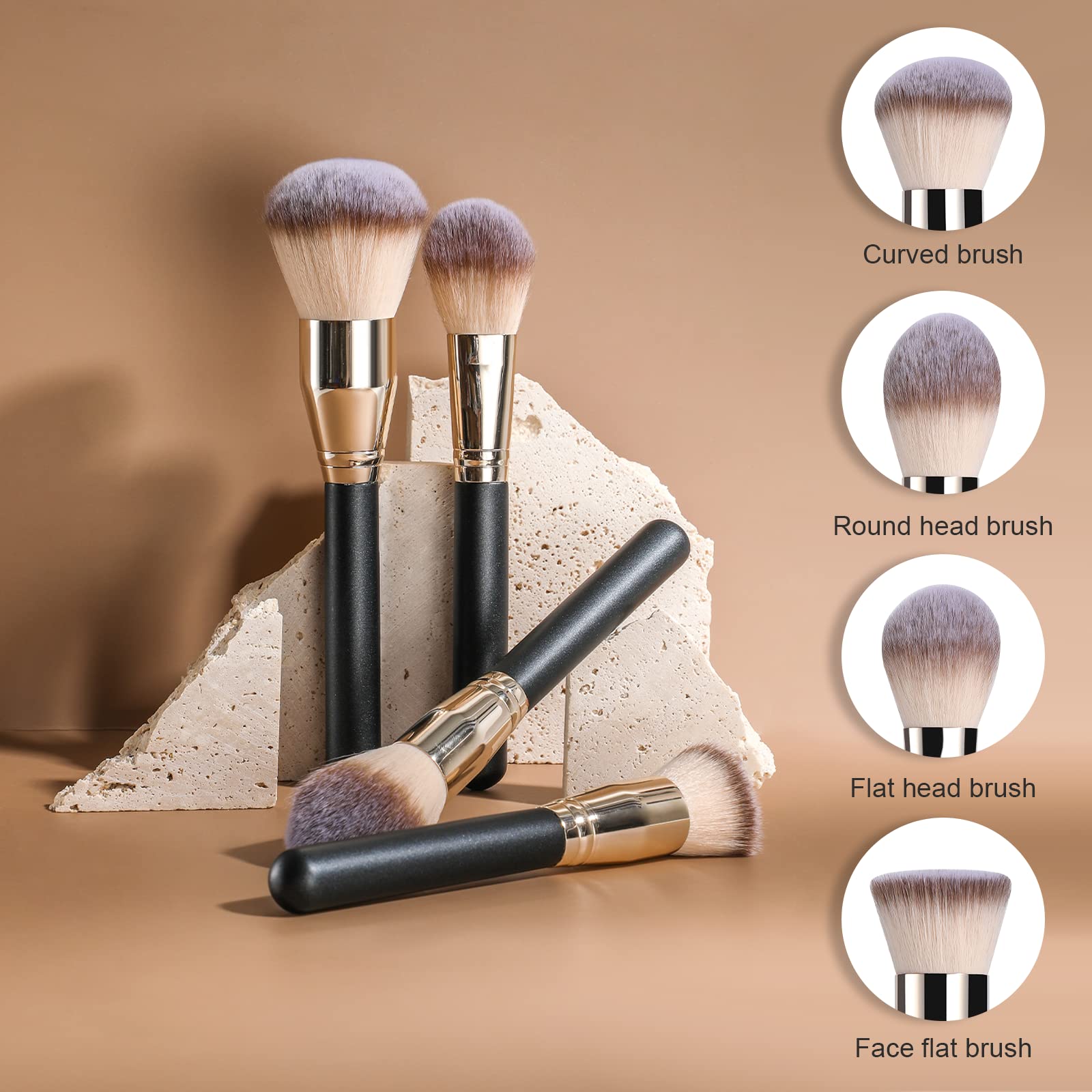 Foto 2 | Set De Brochas De Maquillaje Bs-mall Premium Foundation, 4 Piezas - Venta Internacional.