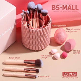 Foto 5 | Set De Brochas De Maquillaje Bs-mall Premium Sintéticas, 18 Piezas Con Funda - Venta Internacional.