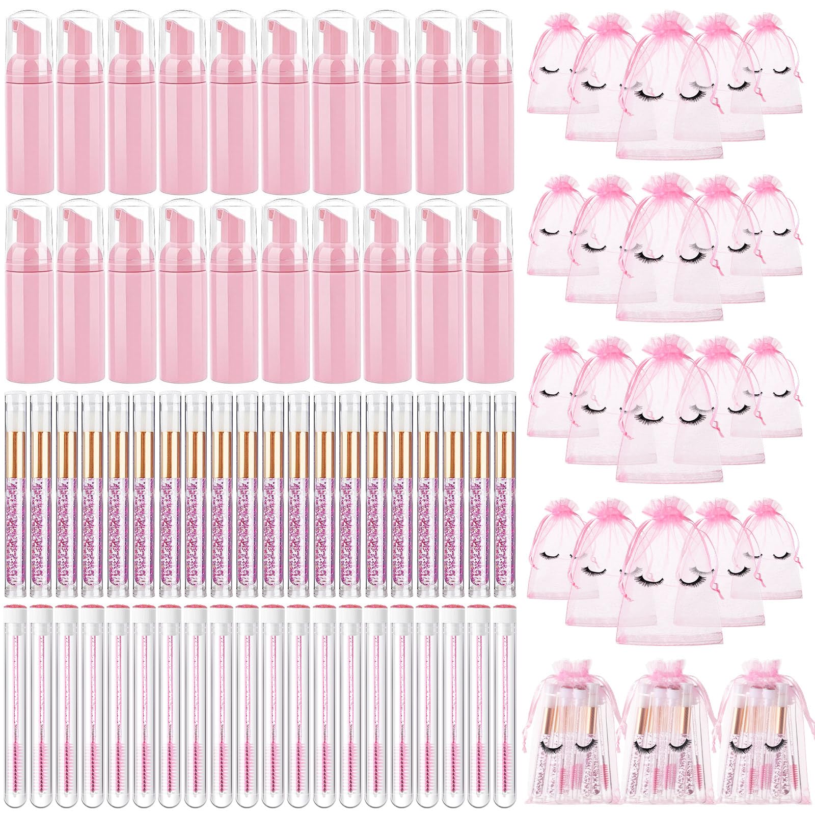 Kit De Limpieza Para Extensiones De Pestañas Zhehao, 80 Unidades Con Champú, 60 Ml - Venta Internacional. $1,175