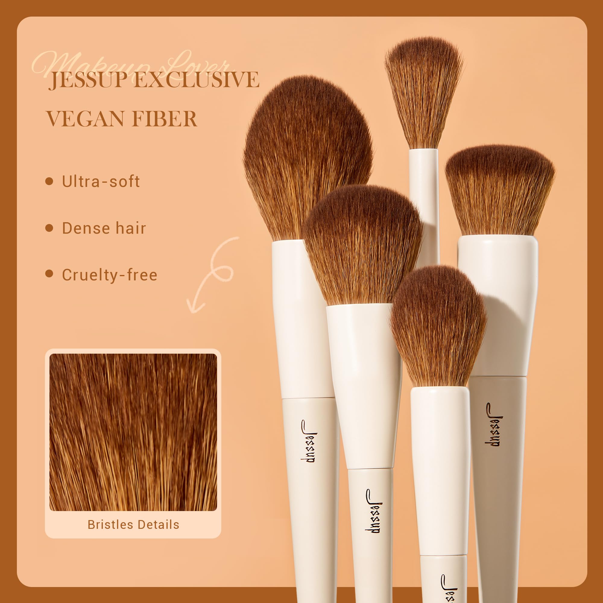 Foto 3 pulgar | Juego De Brochas De Maquillaje Jessup, 5 Piezas, Cepillos Faciales Veganos, Gris Claro - Venta Internacional.