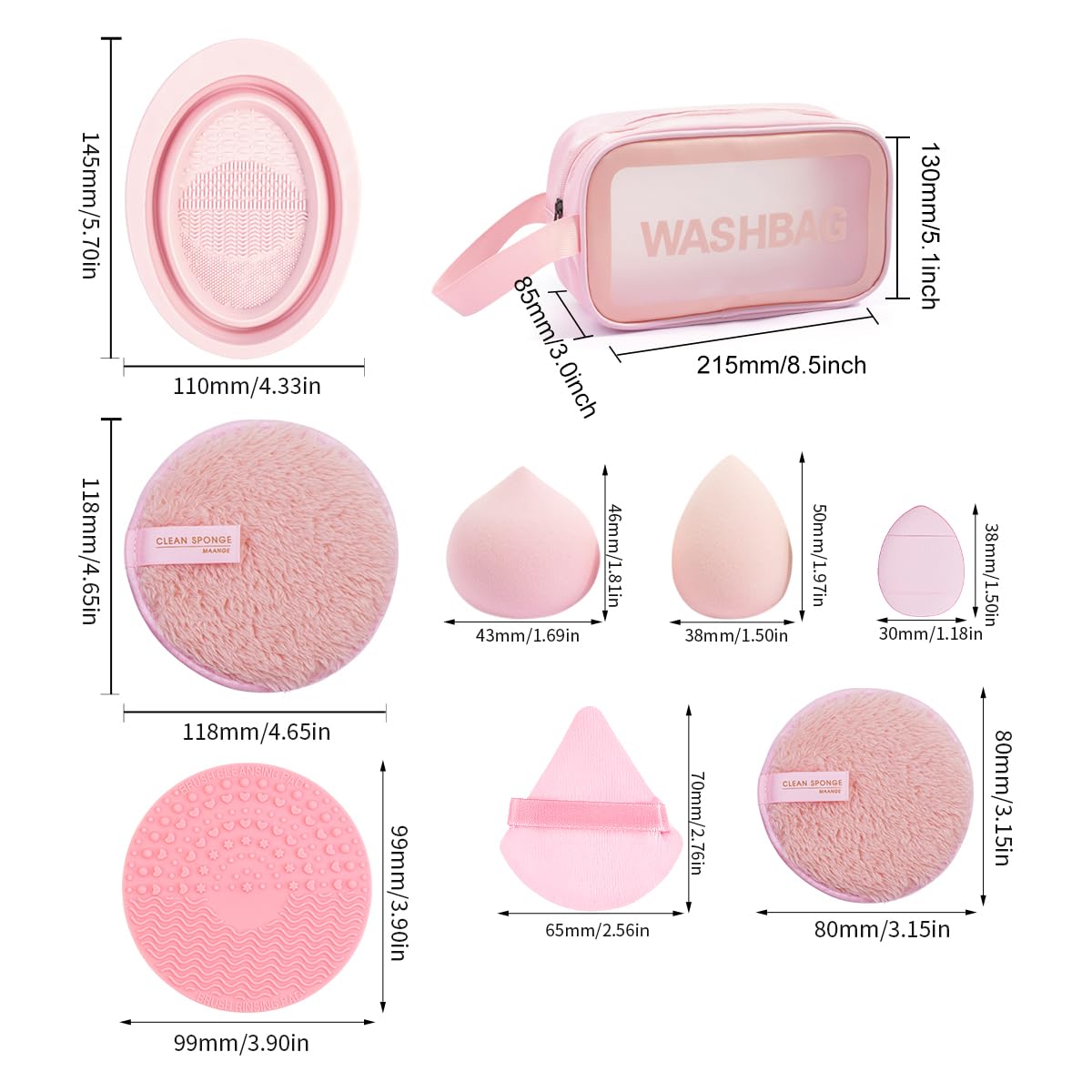 Foto 3 pulgar | Set De Brochas De Maquillaje Maange, 49 Unidades, Sintéticas, Con Bolsa Y Batidora - Venta Internacional.