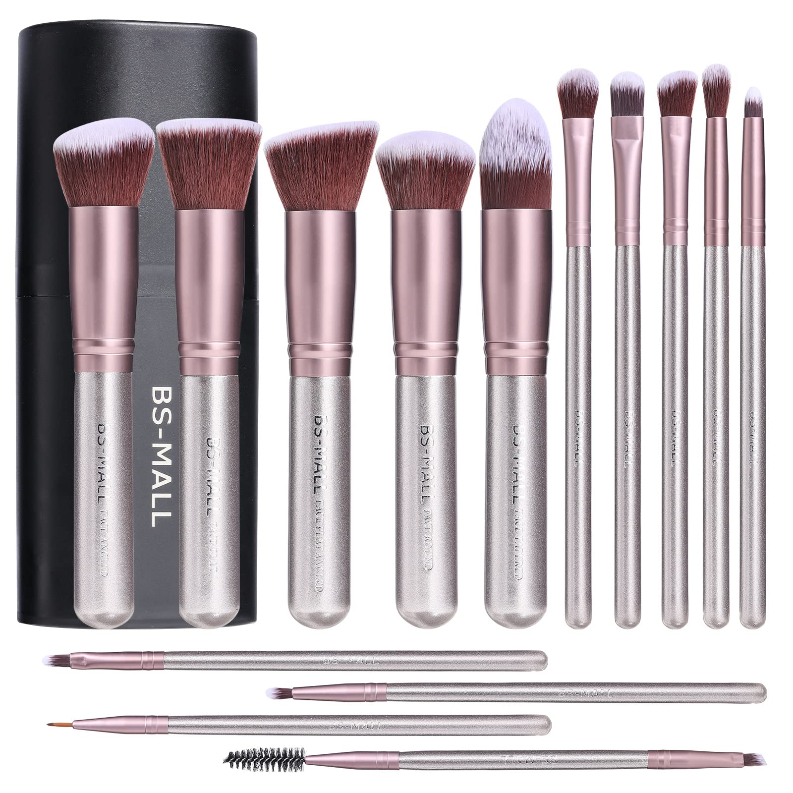 Set De Brochas De Maquillaje Bs-mall Premium Synthetic 14 Piezas Con Funda - Venta Internacional.