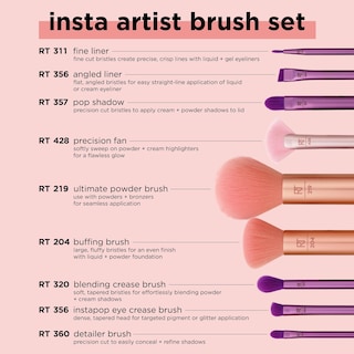 Foto 4 | Set De Brochas De Maquillaje Real Techniques Insta Artist Set De Regalo De 9 Piezas - Venta Internacional.