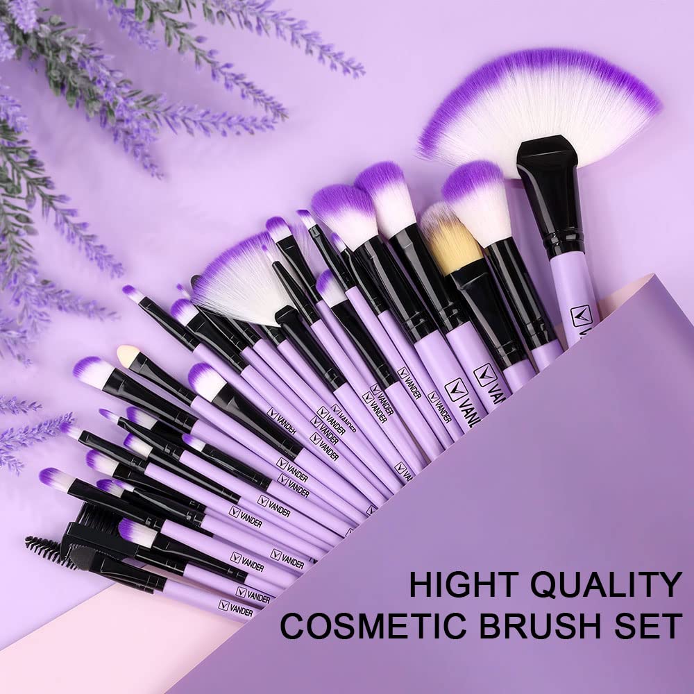 Foto 4 | Set De Brochas De Maquillaje Vander Professional, 32 Unidades, Con Bolsa, Color Morado - Venta Internacional.