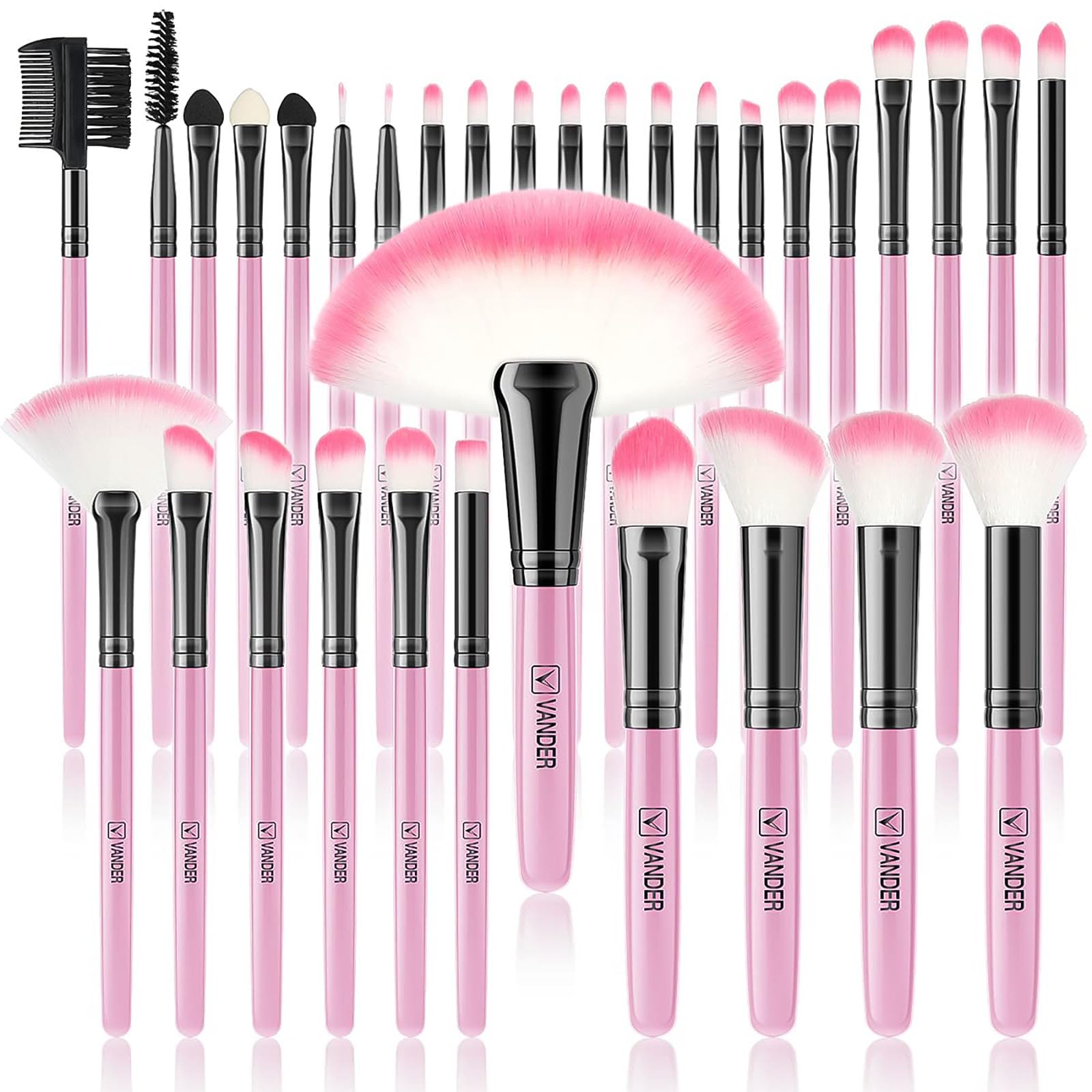 Set De Brochas De Maquillaje Vander, 32 Piezas, Sintéticas Profesionales - Venta Internacional.